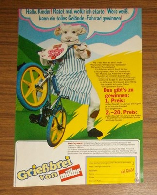 Seltene Werbung MÜLLER GREIßBREI Diamond Back BMX Promo 1981