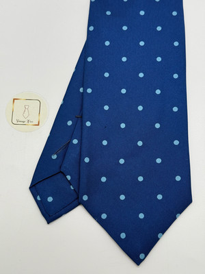 E.Marinella Seidenkrawatte blau geometrisches Muster klassisch Made in Italy
