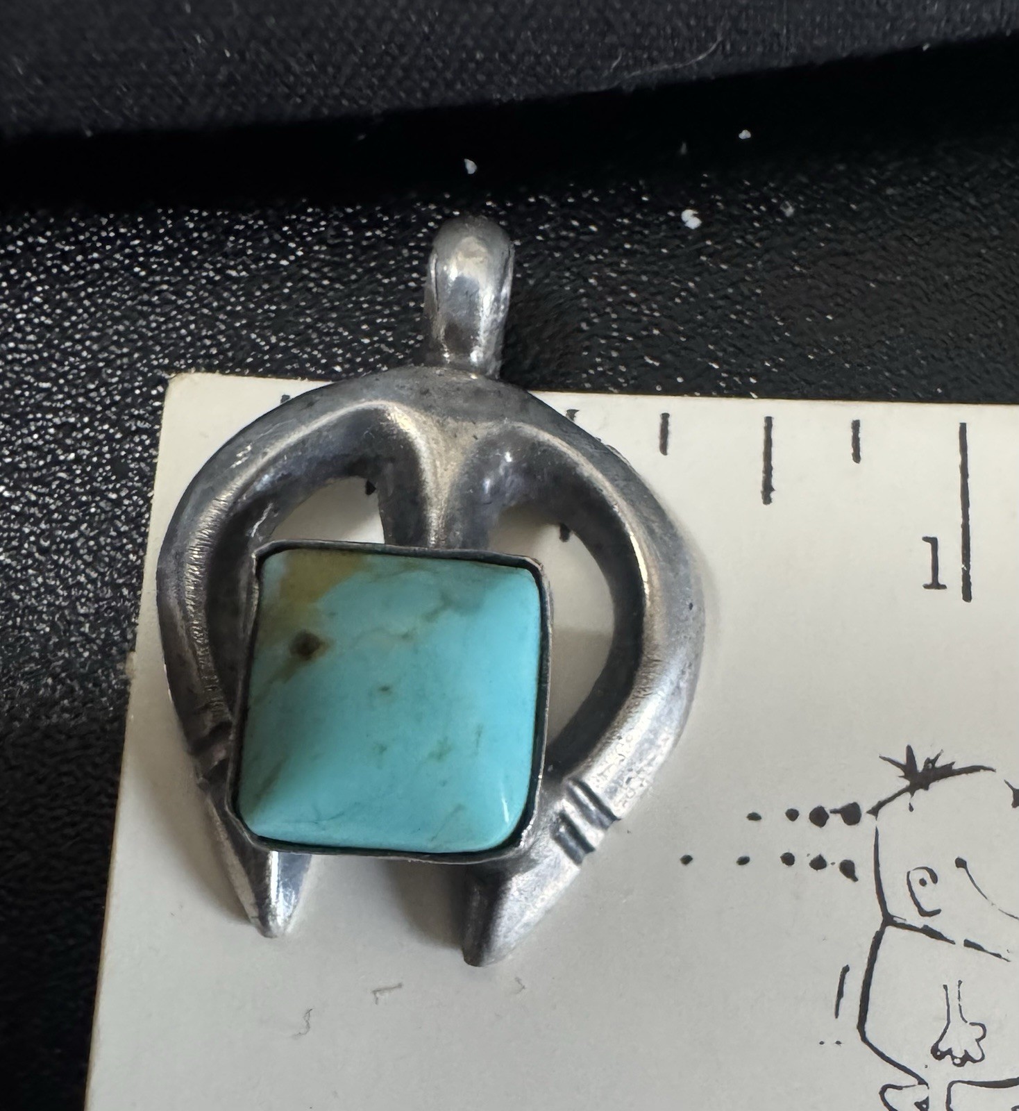 925 Sterling Silver Small Native Signed Turquoise… - image 5