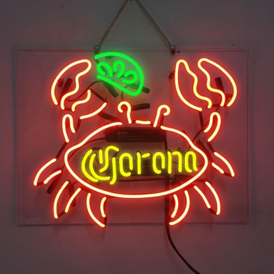 Corona Crab Beer Neon Sign Beer Bar Man Cave Room Wall Decor 19x15