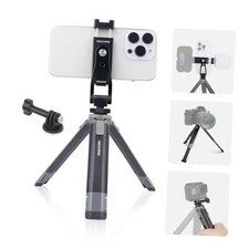 Mini Camera Tripod Kit, All Aluminum Desk Tripod with 360 Phone Holder for