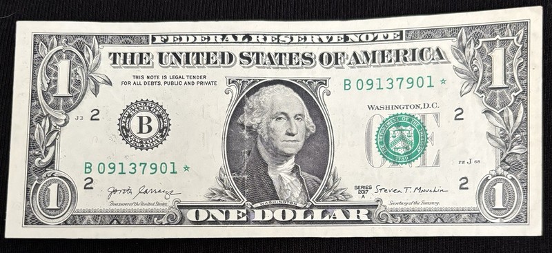 2017 A New York $1 Bill Star Note ⭐️ Odds Only Triple Pair Note