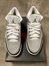 Nike Air Jordan 3 Retro Chlorophyll Light White Black Gray Green Size 27cm Auth