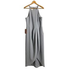 BHLDN Marceau Dress Womens 16 Gray Halter Tulip Skirt Bridesmaid Formal Gown