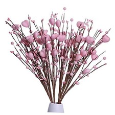 Valentine  s Day Gifts,6 Pack Valentines Day Picks Berry Stems with Hearts Pink