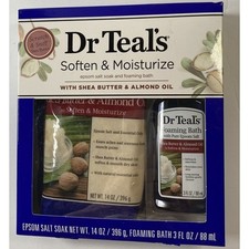 New Dr Teals Shea Butter Epsom Salt And Foaming Bath Bubbles Set NIB Sealed