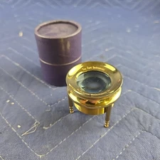 Vtg VAN CORT Instrument - Tabletop Magnifier - Brass Magnifier w/ Original Box