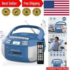 Bluetooth Boombox CD & Cassette Player Combo for Home with Remote Control