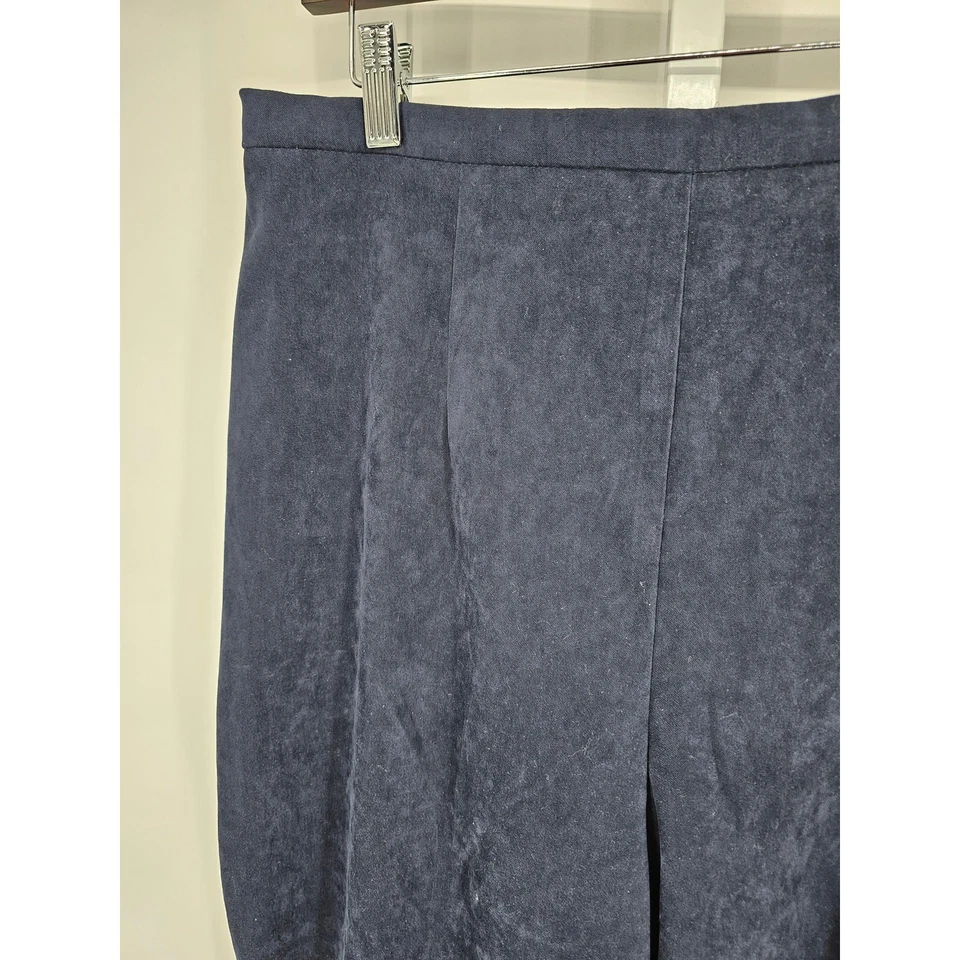 Pantalones de vestir Amanda Smith para mujer talla 16 azul marino imitación gamuza Foto 2 de 4