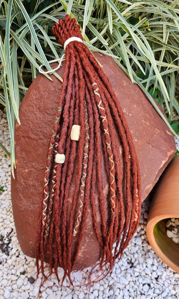 Nuevo Set Extensiones Rastas Sintéticas Castaño Rojizo - Rastas 20SE, 55-60 cm, Hechas a Mano Foto 2 de 4