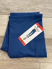 NWT SKECHERS GO WALK 1794682 BLUE HIGH WAISTED LEGGINGS SZ M #J365