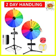 24 Inch Prize Wheel Spinner with Stand, Ajustable 34"-63" Height Heavy Duty S...