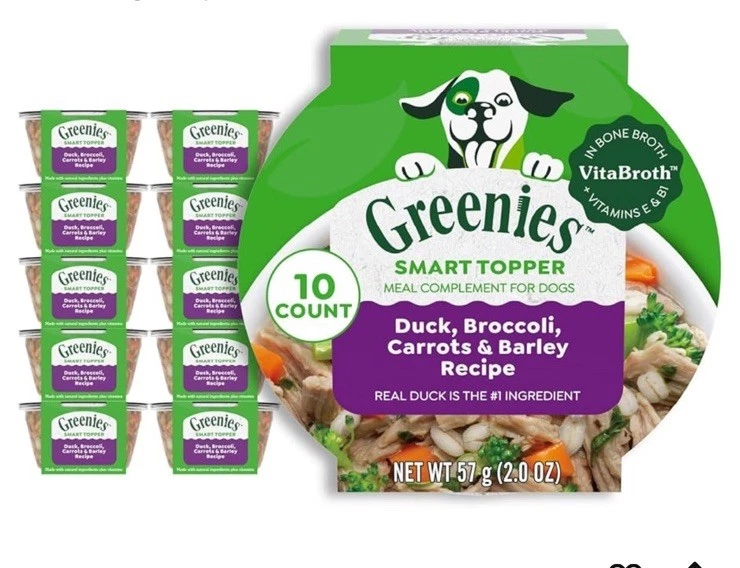 Greenies Smart Topper High Protein Wet Dog Food 10 Count Duck Flavor Grain Free