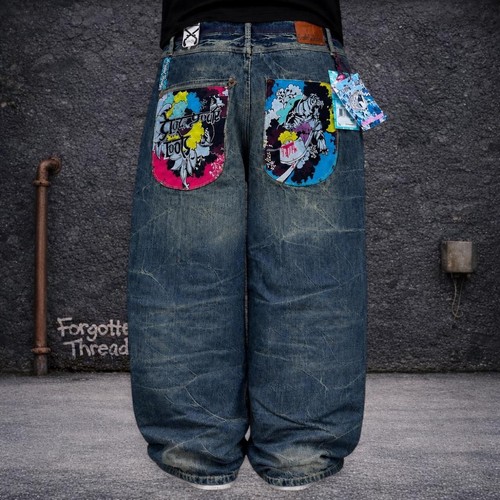 NWT Baggy Grunge Artful Dodger Y2K 2000’s Embroidered Skater Denim Jeans