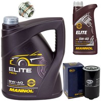 MotoröL Set 5W40 6 Liter + ÖLfilter SM 122 + Schraube FüR VW Transporter IV Bus