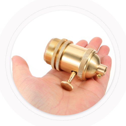 Retro Copper Lamp Holder Vintage Light Socket Turn Knob Replacement - 第 2/12 張圖片