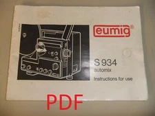 Instructions cine movie projector EUMIG S934 automix - Email/CD