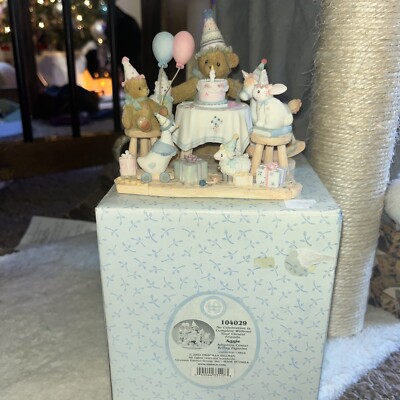 Cherished Teddies Aggie Adoption Center Birthday Figurine 2002 Limited Edition