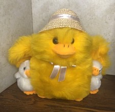 Vintage Baby Duck Plush 1998 Yellow Chick W/ Babies Stuffed Easter Toy 10  H