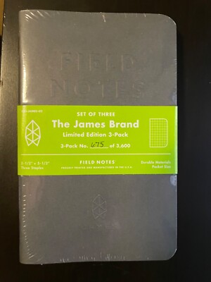 Field Notes - The James Brand Ltd Ed SEALED #675/3600 3pk - 2018!