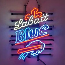US STOCK Labatt Blue Buffalo Bills Neon Sign 19"x15" Beer Bar Cave Decor Gift