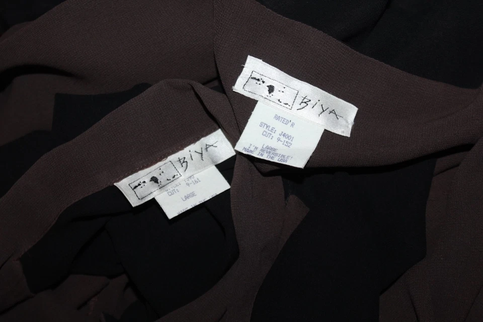 BIYA 尺寸 L Fab Lagenlook 透明雪纺精美茧夹克方格束腰上衣双胞胎 — 第 4/4 张图片