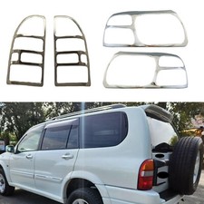 Chrome Front Head Rear Tail Light Lamp Cover Trim For 99-05 Suzuki Grand Vitara