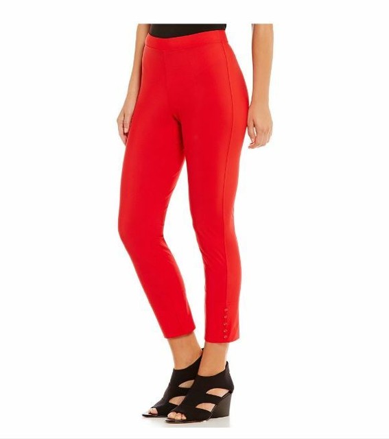 IC Collection Red Pull On Slim Ankle Pants Plus Size 2X | eBay