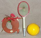 Lot of 7 vintage TENNIS ornaments Hallmark Keepsake '88 Santa, '93 Vixen, Racket — photo 7