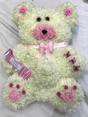 teddy bear funeral flowers