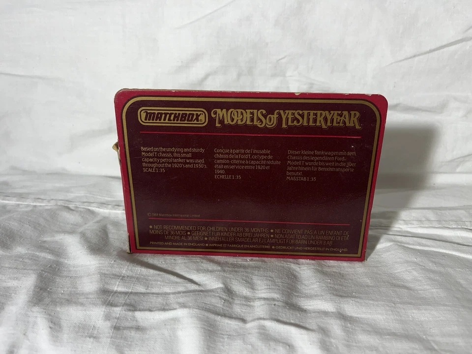 Modelos Matchbox de antaño Y-3 1912 modelo T Ford Tanker escala 1:35 fundido a presión Foto 2 de 2
