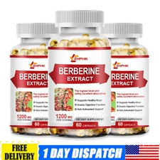 3 Packs Berberine 1200mg High Abosorption For Blood Sugar Immune 3 Months Supply