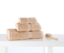 1x Beige | Sport Gym Towels Yoga  Sweat 100% Terry Turkish Cotton & 30x50 BORDUR