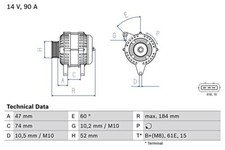 BOSCH Alternator Fits BMW E36 E46 Z3 97-06 0986041190
