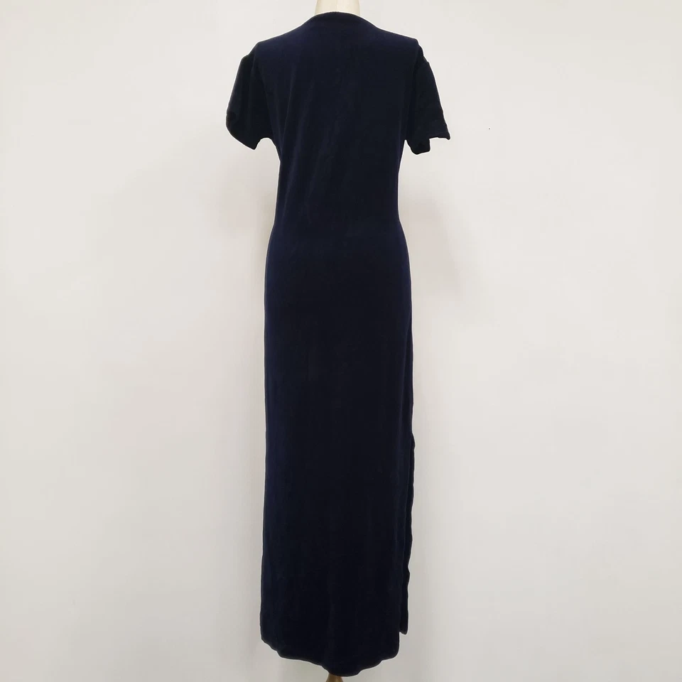 Vestido midi de terciopelo vintage Victoria Secret Country para mujer talla S azul caprichoso Foto 4 de 4