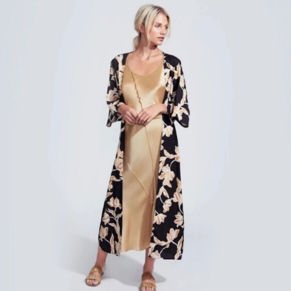 Maison Du Soir Kimono Women S/M 0-8 Selena Black … - image 7