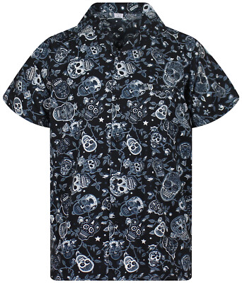 Funky Hawaiihemd Skull Grau