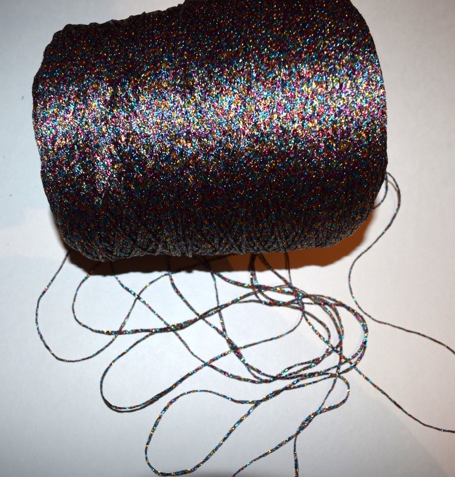 Heavy Multi 2mm Zari Lurex rope yarn, metallic thread Unique yarn 100 ...