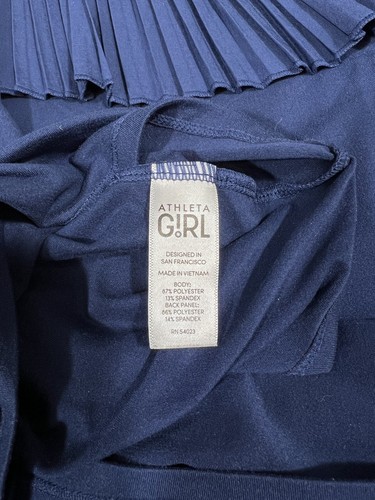 Athleta Girl Racerback Ruffle Tank Girls Size Large 14, Navy Blue! - Picture 7 of 8