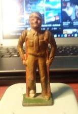 1920 s Grey Iron Toy Soldier - Wounded Soldier on Crutch's