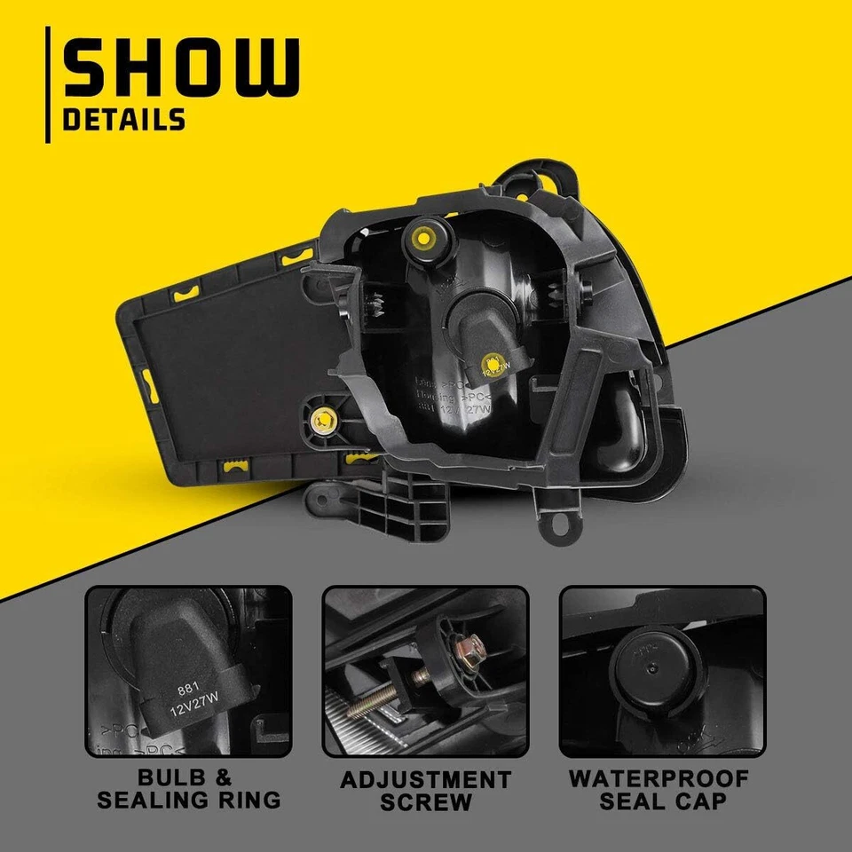 Fog Lights For 2010-2012 Kia Forte Pair Bumper Lamps W/Bezel+Wiring+Switch - Image 4 of 4