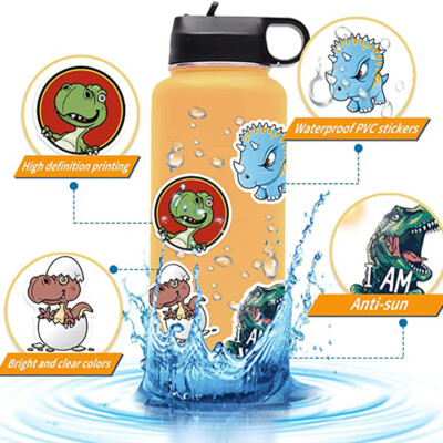 200 Pcs Dinosaur Stickers For Kids | Waterproof Vinyl Sticker Pack For Water Bottles & Laptops