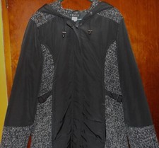 Winter Coat Black & Tweed Beautiful Warm By Venus Women's 16