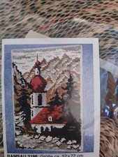 Vintage Germany Church Scenery Latch Hook Rug Kit in Box 20" x 28" NEW NOS