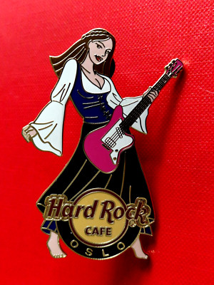 HRC Hard Rock Cafe Oslo Girl Bunad Pin Guitar new