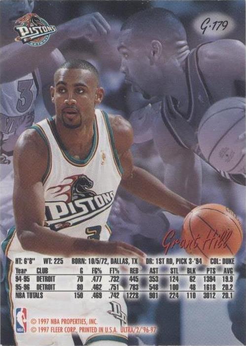 1996-97 Fleer Ultra - Grant Hill #G-179 for sale | eBay