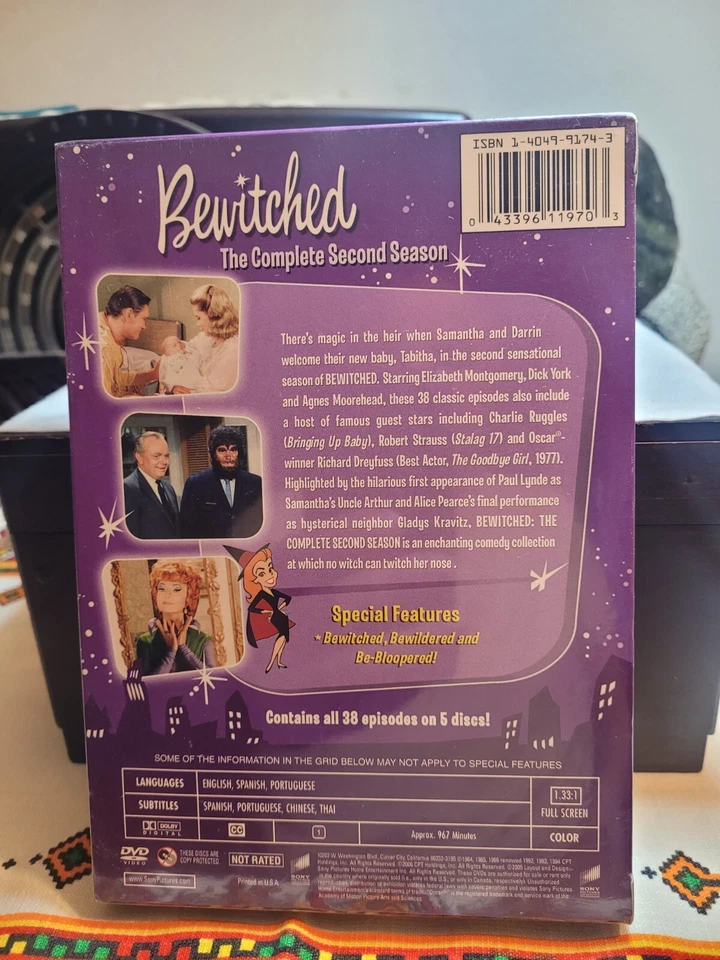 Bewitched Complete Second Season DVD 2005 Elizabeth Montgomery 5 disc sealed Foto 2 de 4