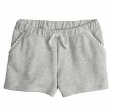 Brand New Girl's Jumping Beans drawstring light gray heather shorts: size 4