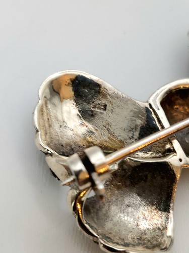 925 Silver Marcasite Brooch/Pin - Picture 2 of 3