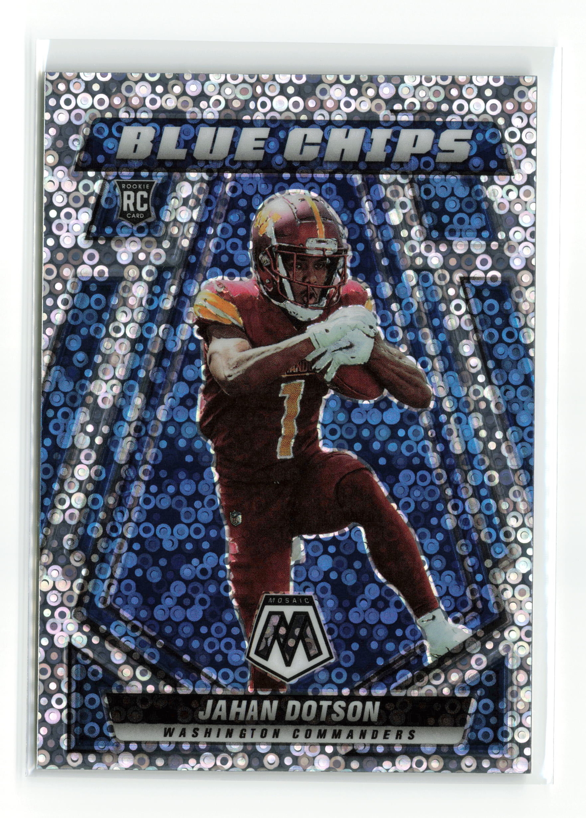 JAHAN DOTSON #bc-11 RC 2022 PANINI MOSAIC COMMANDERS NO HUDDLE BLUE CHIPS